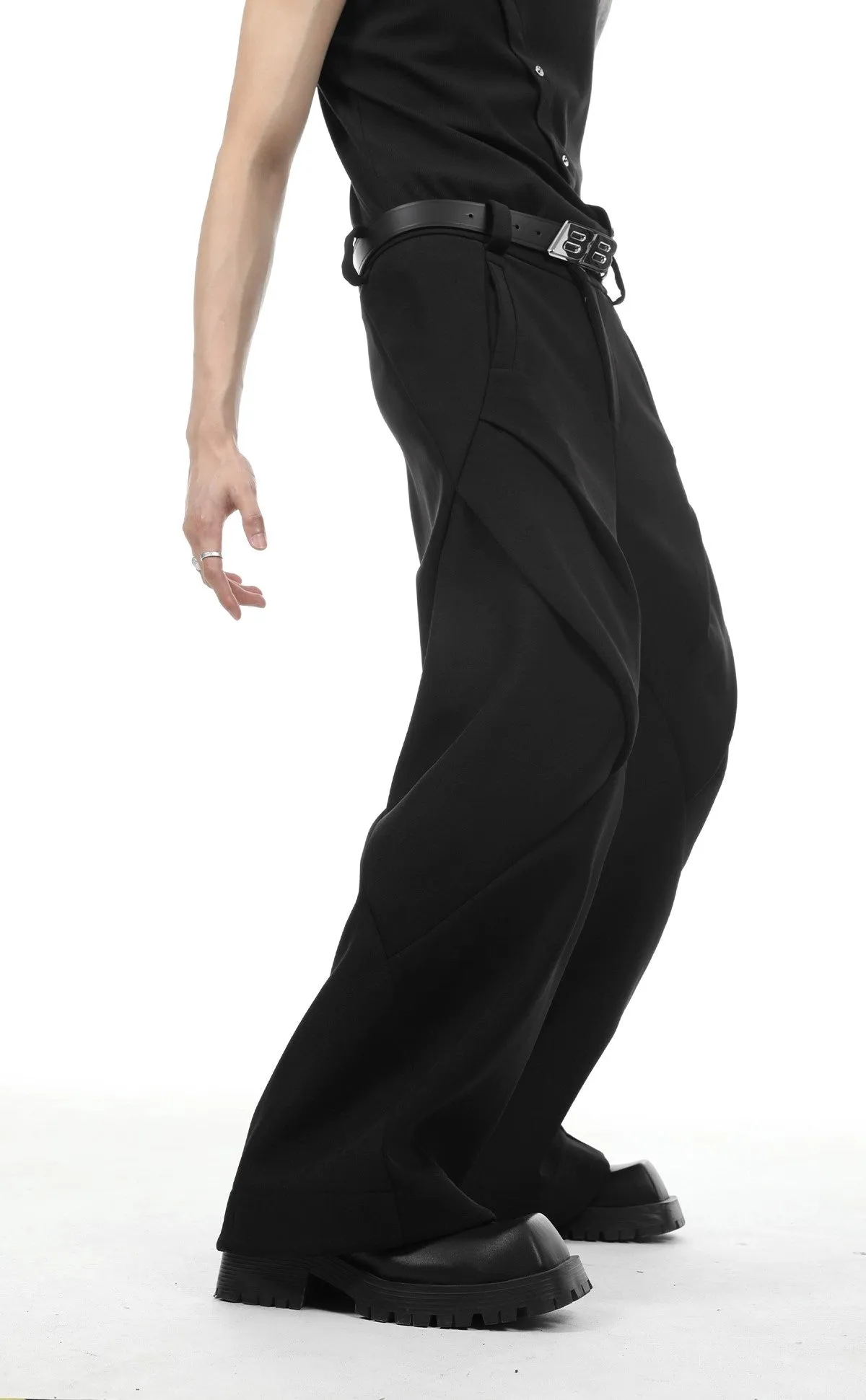 Oversize Zipper Hoodie & Wide-leg Pleats Sweatpants Setup WN3743