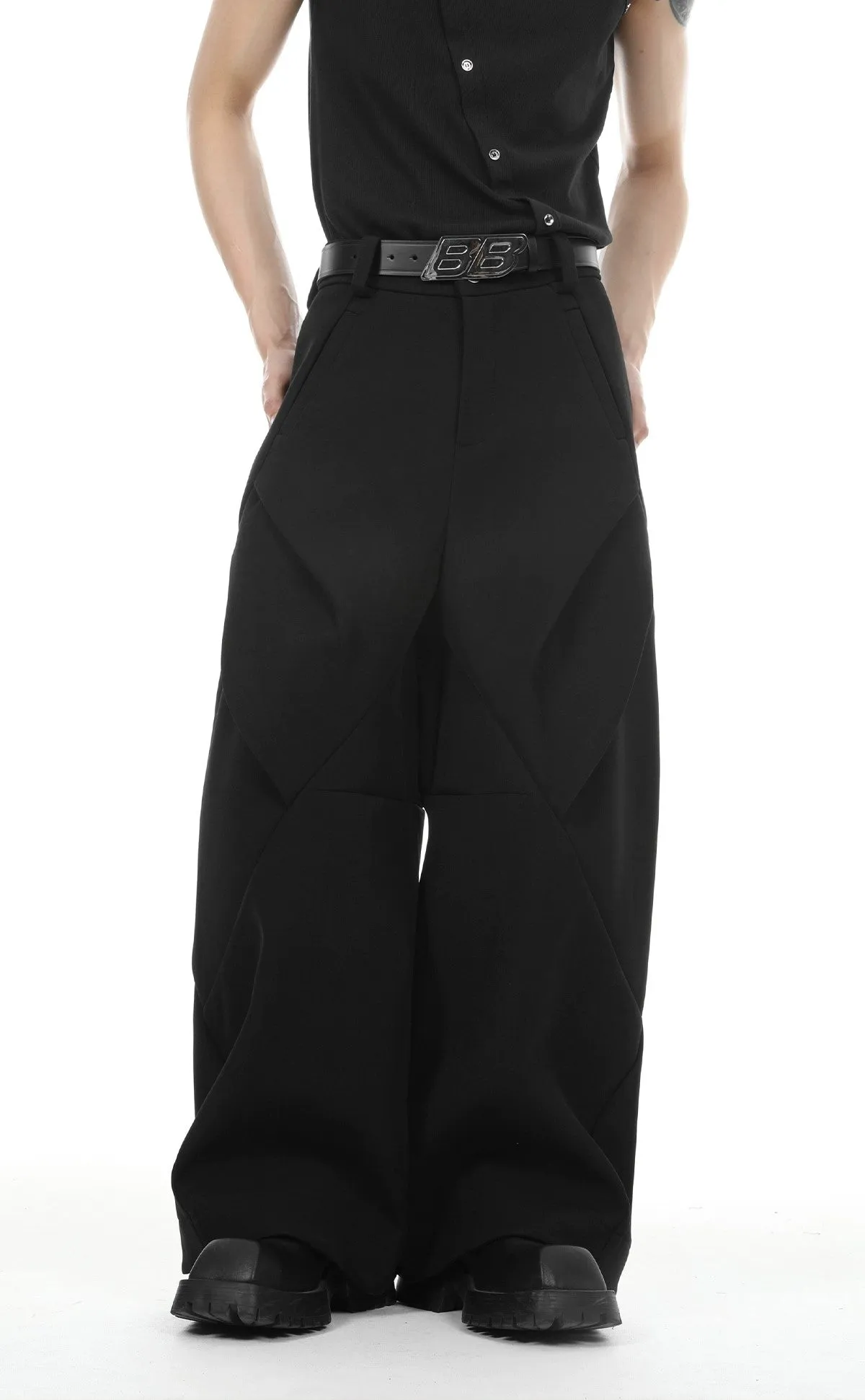 Oversize Zipper Hoodie & Wide-leg Pleats Sweatpants Setup WN3743