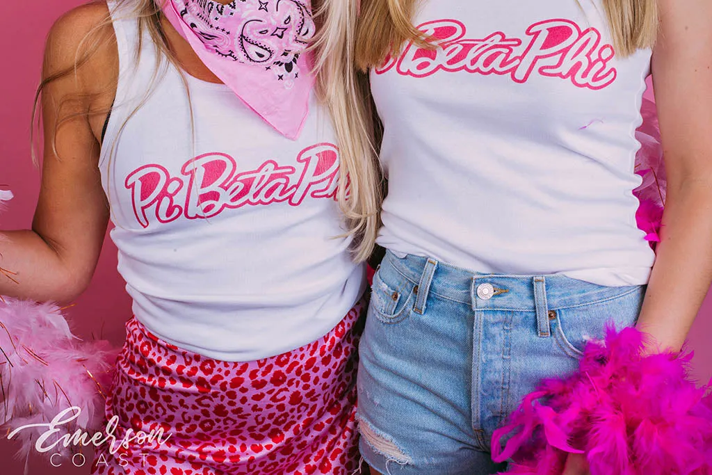 Pi Beta Phi Barbie Bid Day Ribbed Tank