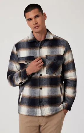 PLAID SHACKET IN BROWN CHECK