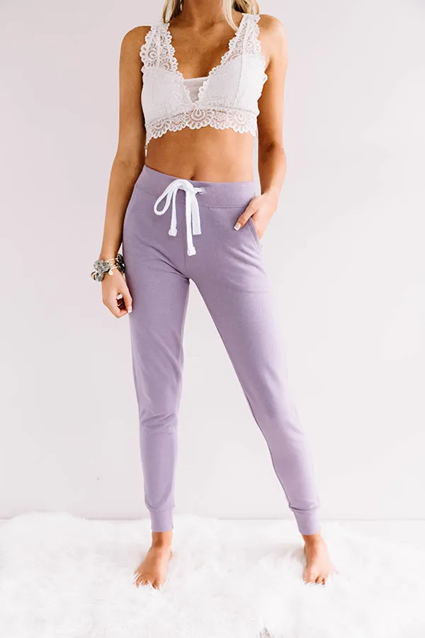 Play It Cozy Midrise Joggers in Lavender