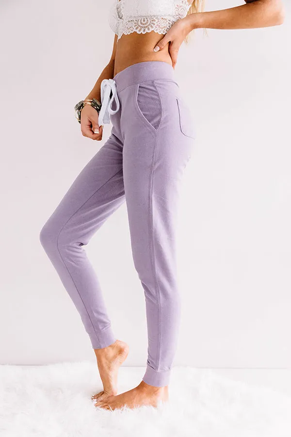 Play It Cozy Midrise Joggers in Lavender