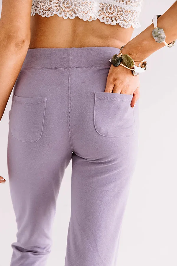 Play It Cozy Midrise Joggers in Lavender