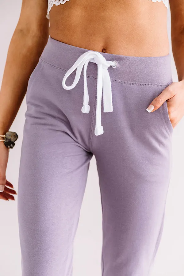 Play It Cozy Midrise Joggers in Lavender