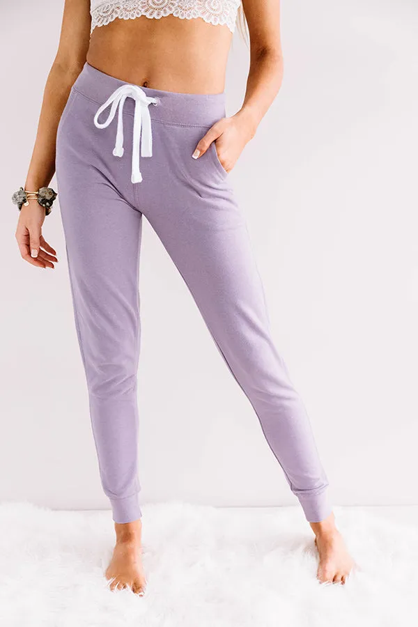 Play It Cozy Midrise Joggers in Lavender