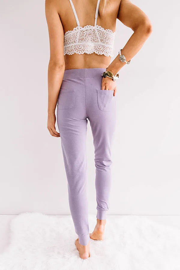 Play It Cozy Midrise Joggers in Lavender