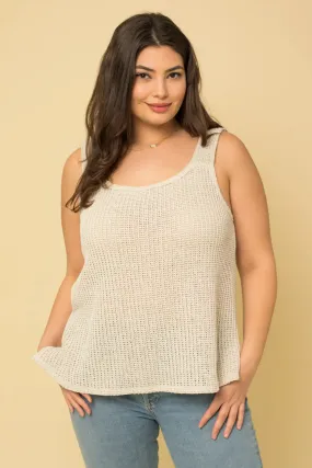 Plus Size Sleeveless Round Neck Knit Top