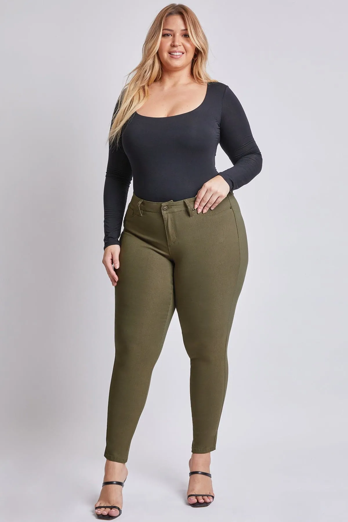 Plus Size Women's Hyperstretch Forever Color Mid Rise Pants