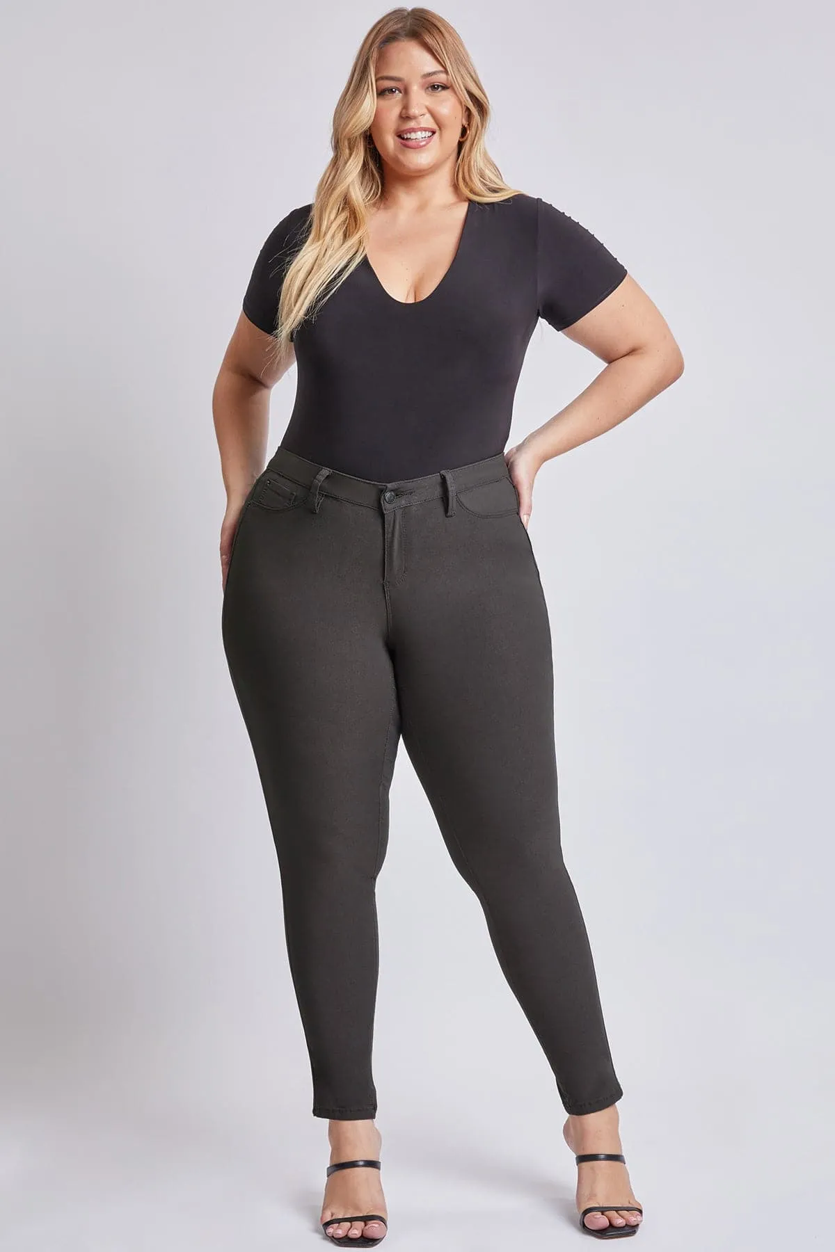 Plus Size Women's Hyperstretch Forever Color Mid Rise Pants