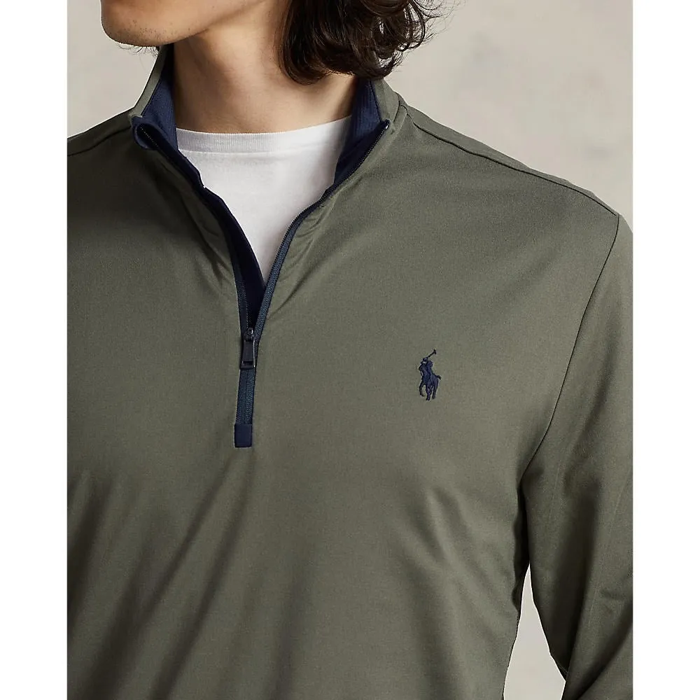 Polo Performance Ralph Lauren 1/4 Zip Peached Jersey - Fossil Green