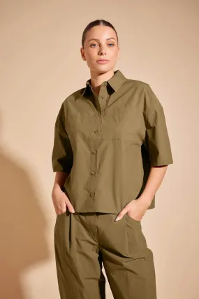 POPPY PIMA COTTON SHIRT | Olive