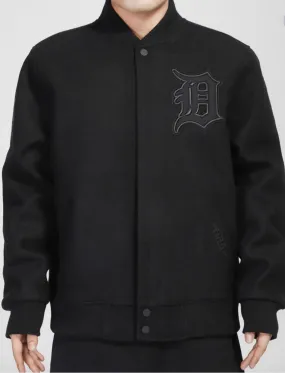 Pro Standard Detroit Tigers All Wool Varsity Jacket - Black on Black