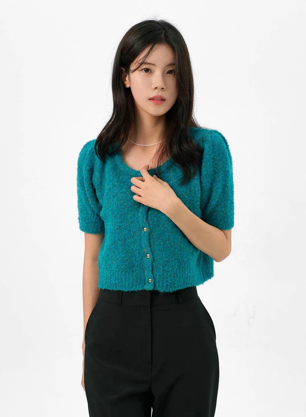 Puff Short-Sleeve Cardigan OG323