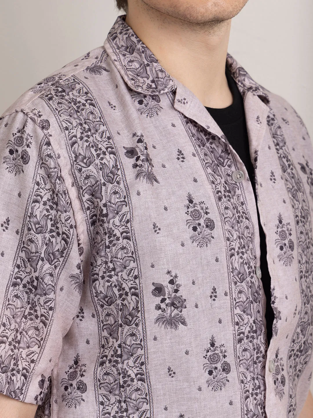 Purple Print Resort Shirt