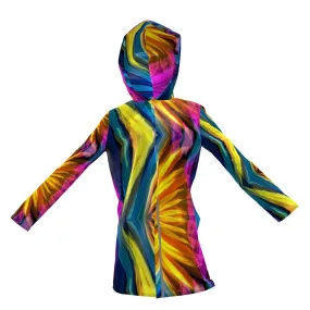 "Glass Butterfly" Women's Breathable Hooded Rain Jacket