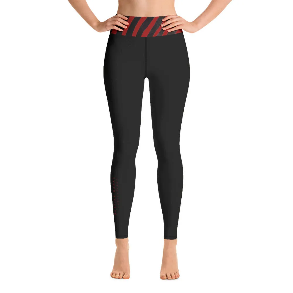 Red Zebra Trim Yoga Leggings