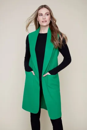 Renuar Brushed Knit Vest Bright Emerald