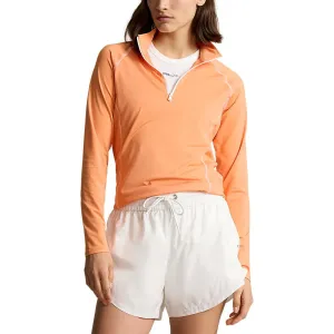 RLX Ralph Lauren Women's UV Jersey 1/4 Zip Pullover - Peach/Ceramic White