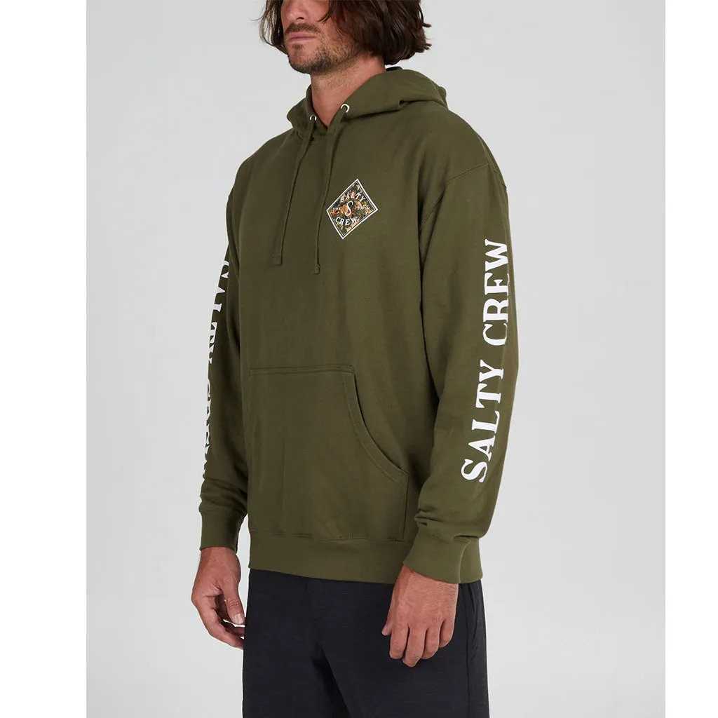 Salty Crew Mens Tippet Shores Fill Hooded Fleece - Army