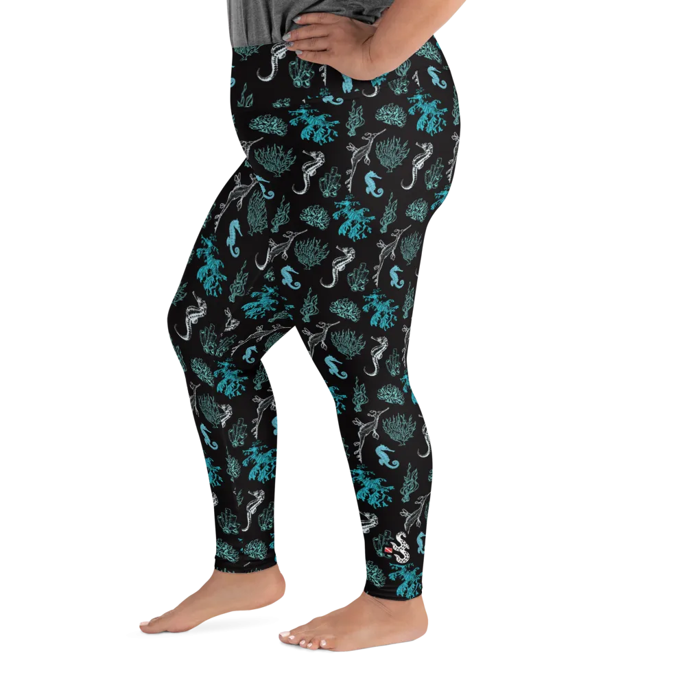 Salty Seahorse and Sea Dragon Leggings Plus Size