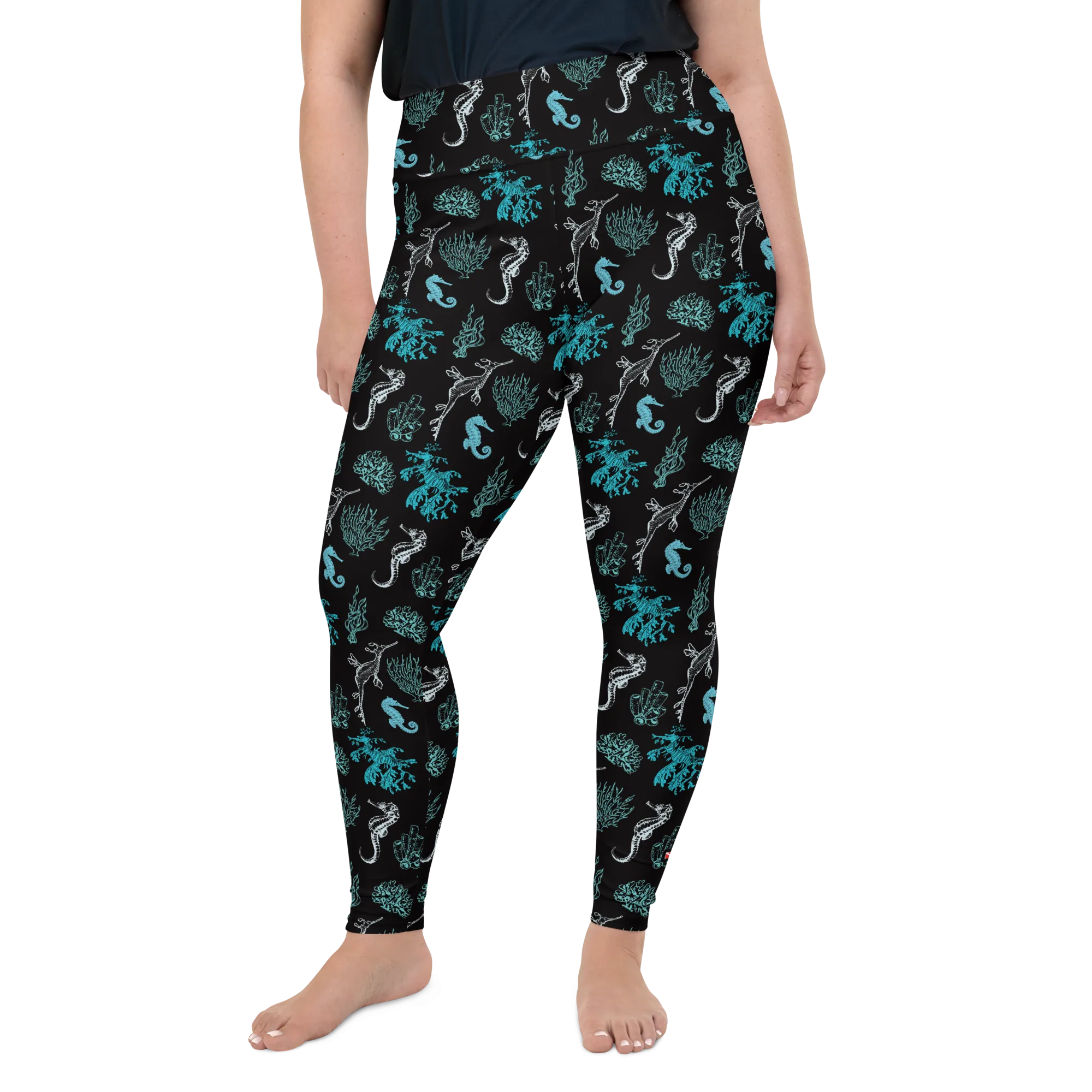 Salty Seahorse and Sea Dragon Leggings Plus Size