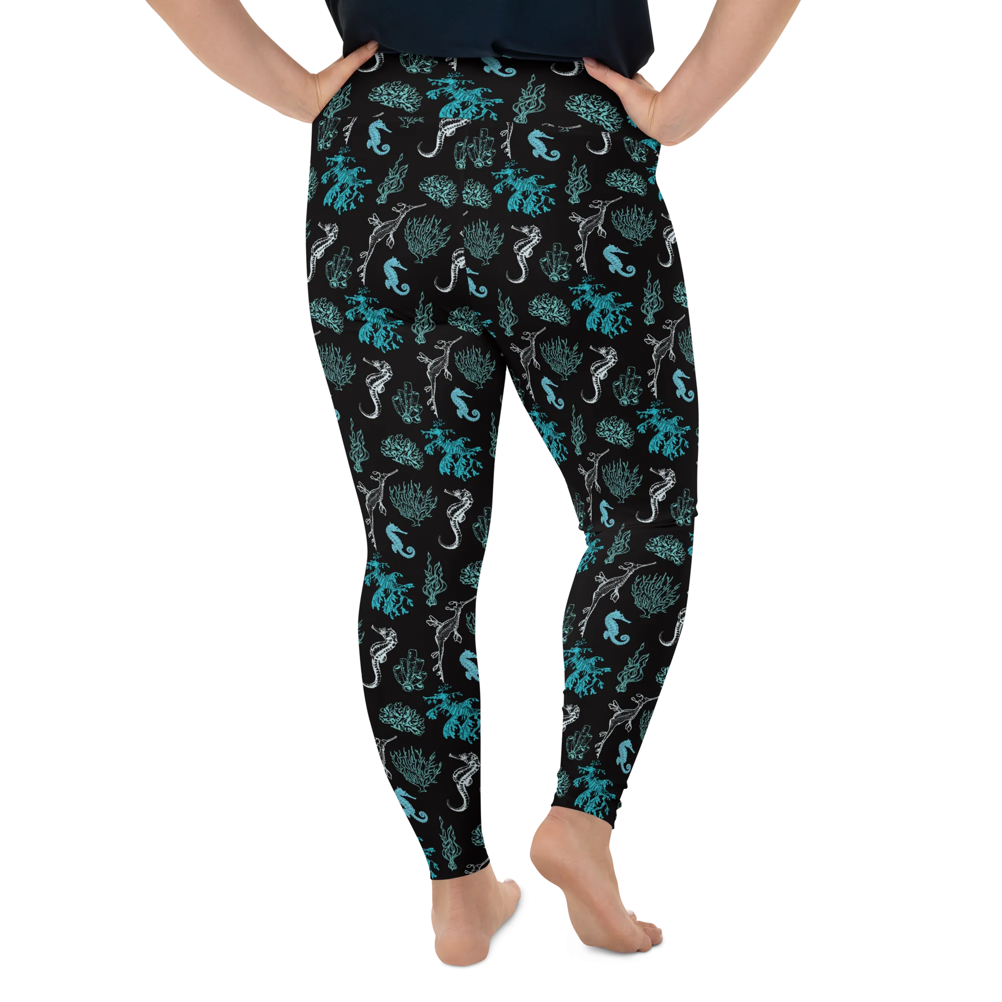 Salty Seahorse and Sea Dragon Leggings Plus Size