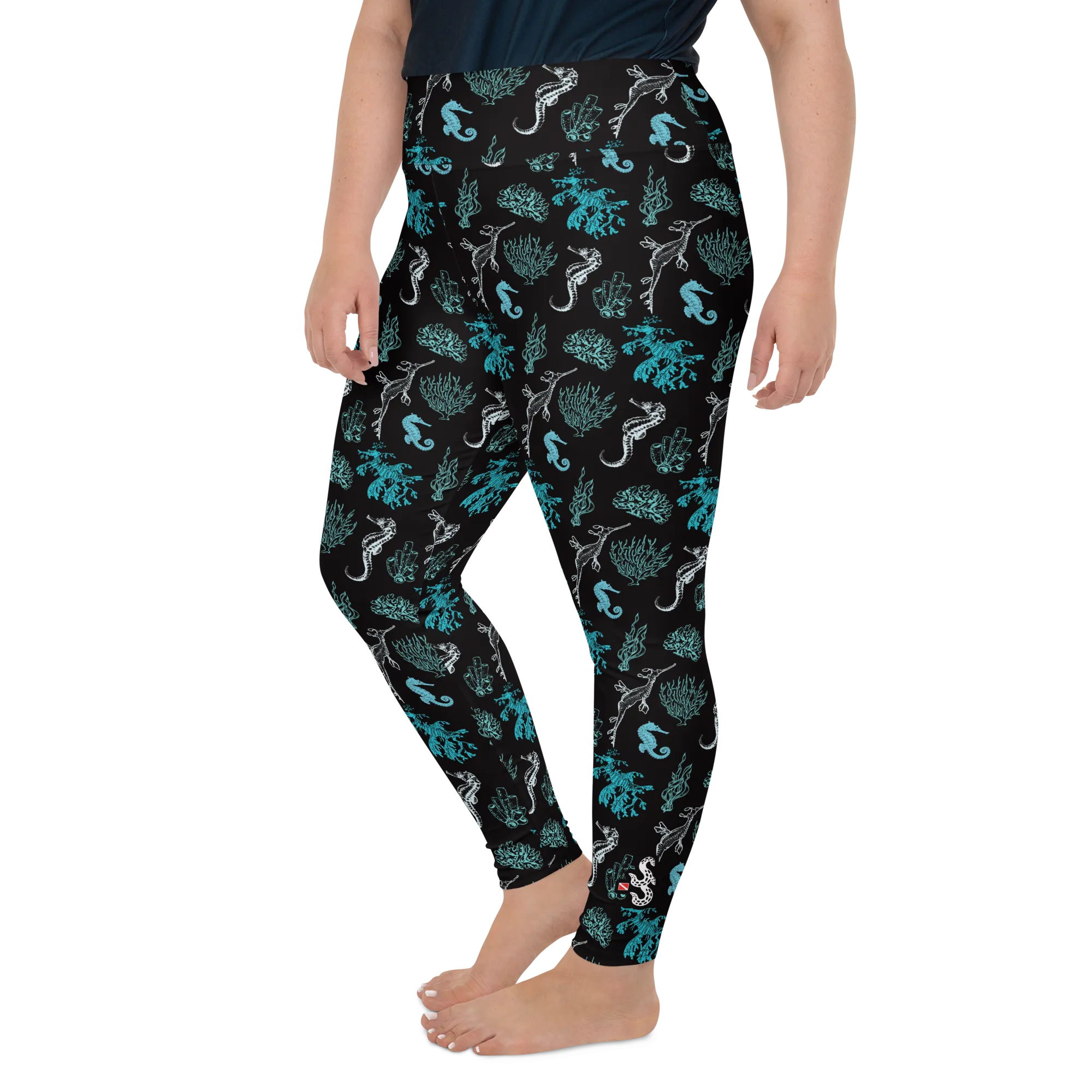 Salty Seahorse and Sea Dragon Leggings Plus Size