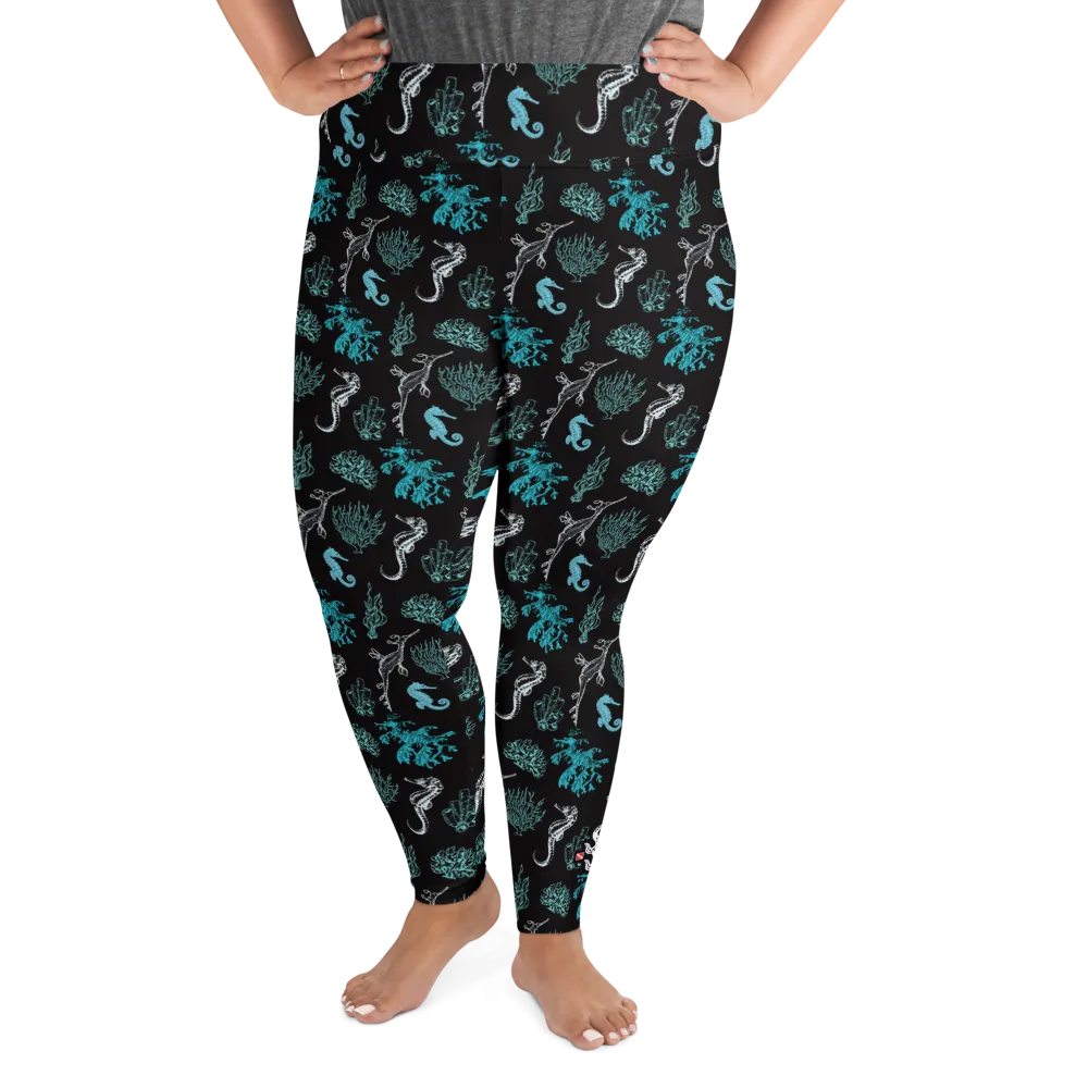 Salty Seahorse and Sea Dragon Leggings Plus Size