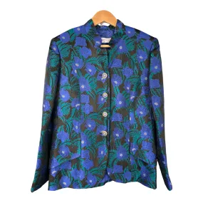 Sautter Single Breasted Jacket Blue and Green Floral UK Size 12