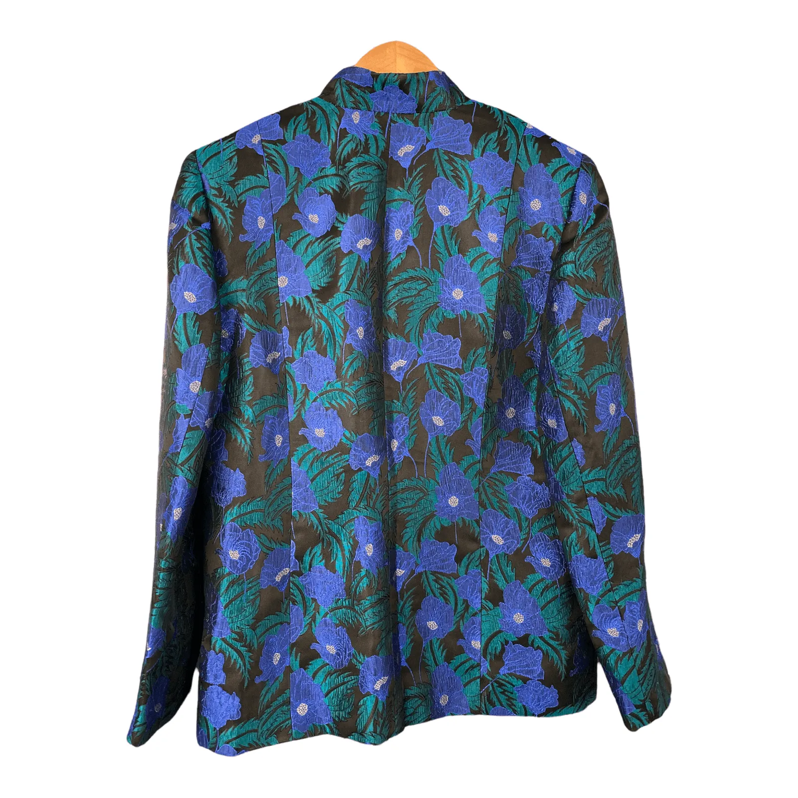 Sautter Single Breasted Jacket Blue and Green Floral UK Size 12