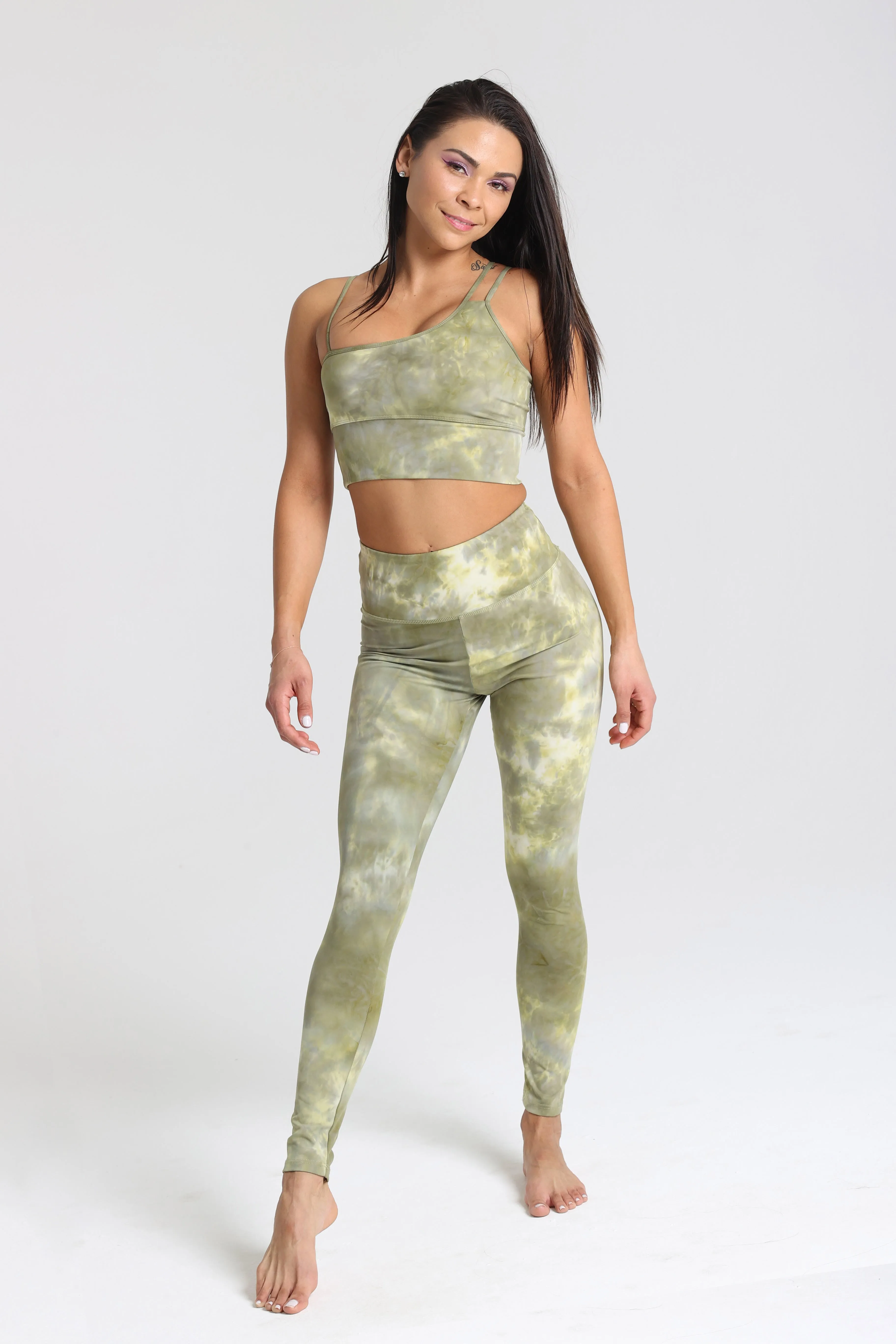 SEA FOAM GREEN ACID WASH LEGGING