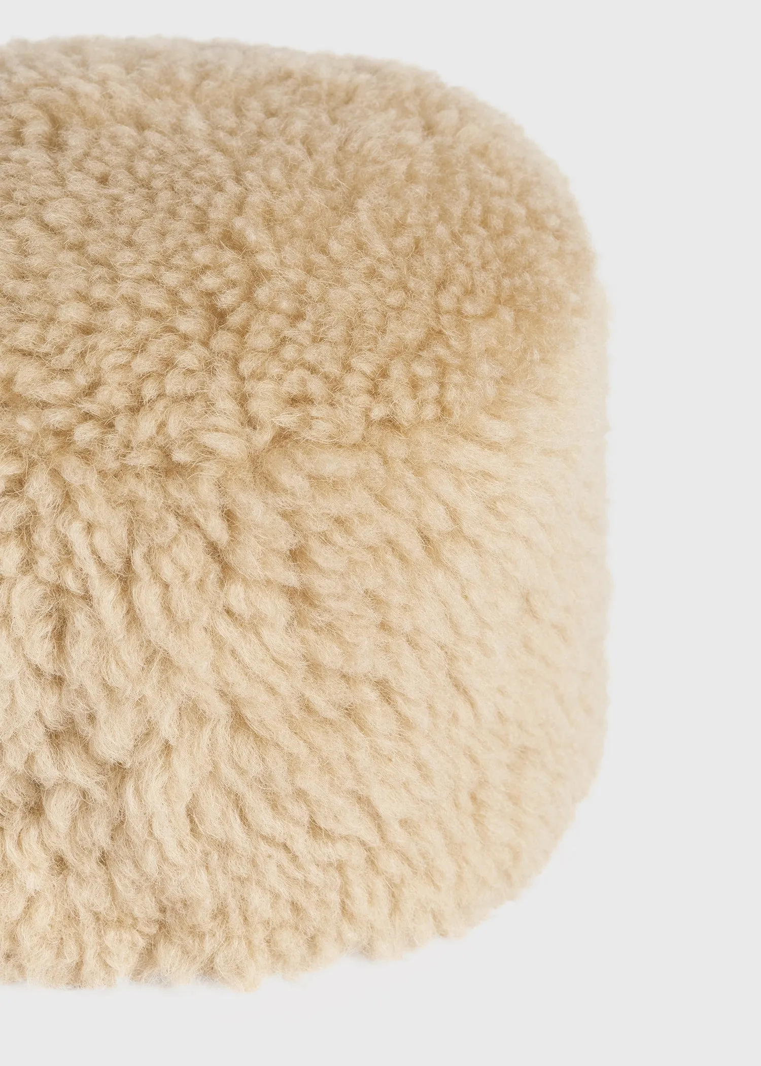 Shearling pillbox hat butter