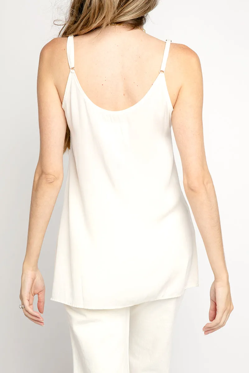 Silk Camisole Top in Winter White