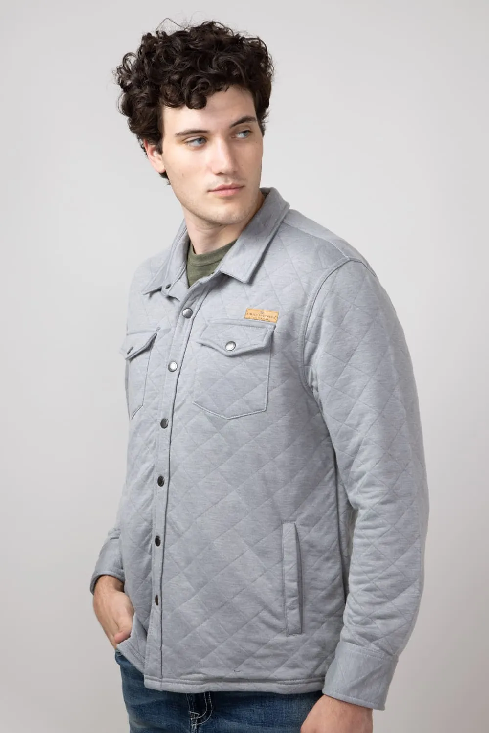 Simply Southern Quilted Shacket for Men in Ash | PP-0224-MN-SHKT-QLTD-ASH