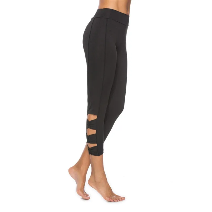 Skinny Cutout Workout Leggings - Silver