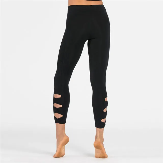 Skinny Cutout Workout Leggings - Silver