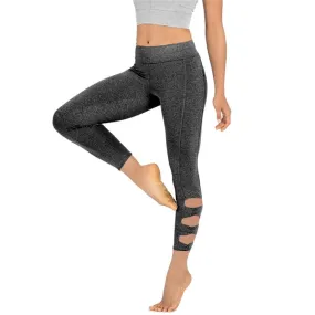 Skinny Cutout Workout Leggings - Silver