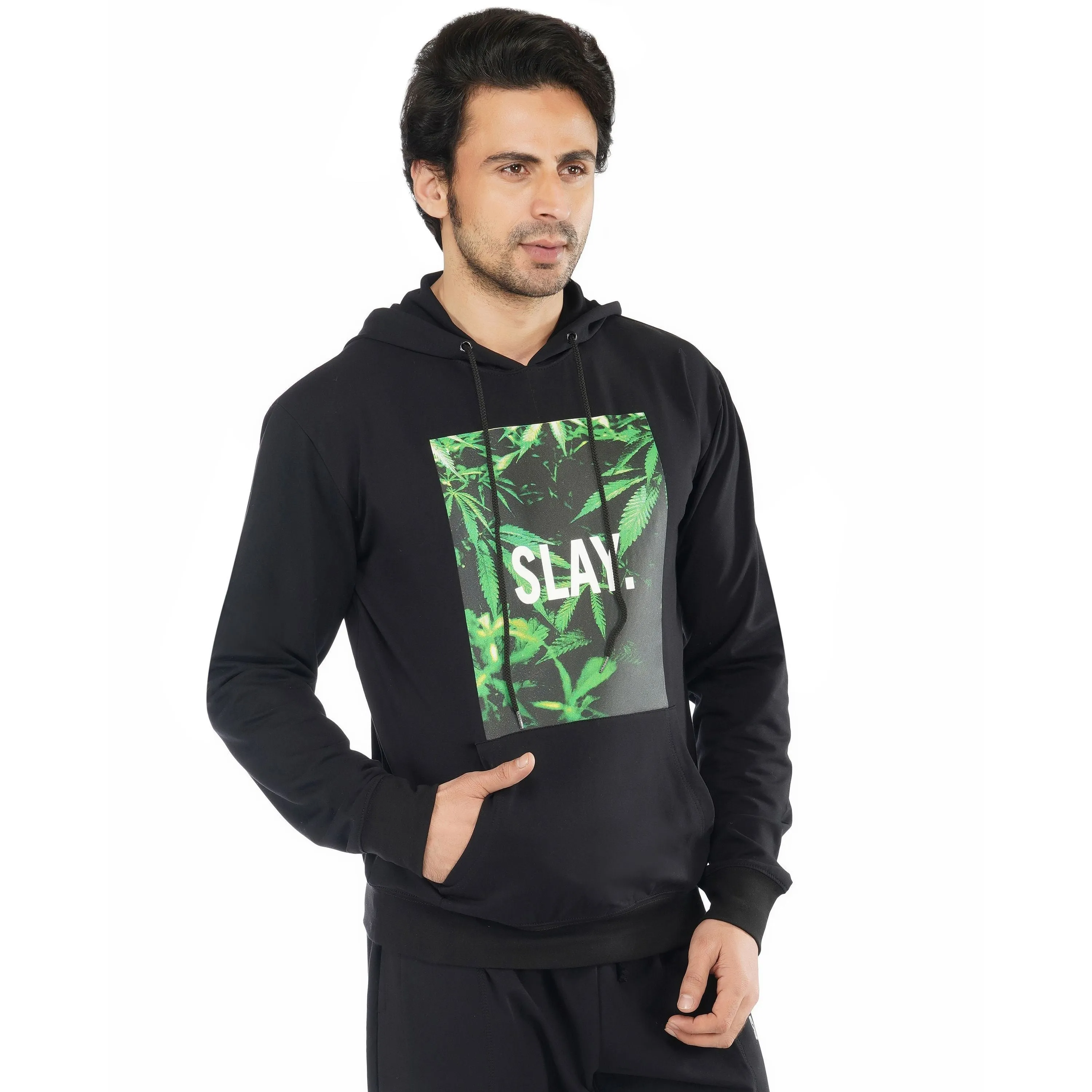 SLAY. Men's Printed 4/20 Edition Hoodie With Kangaroo Pocket