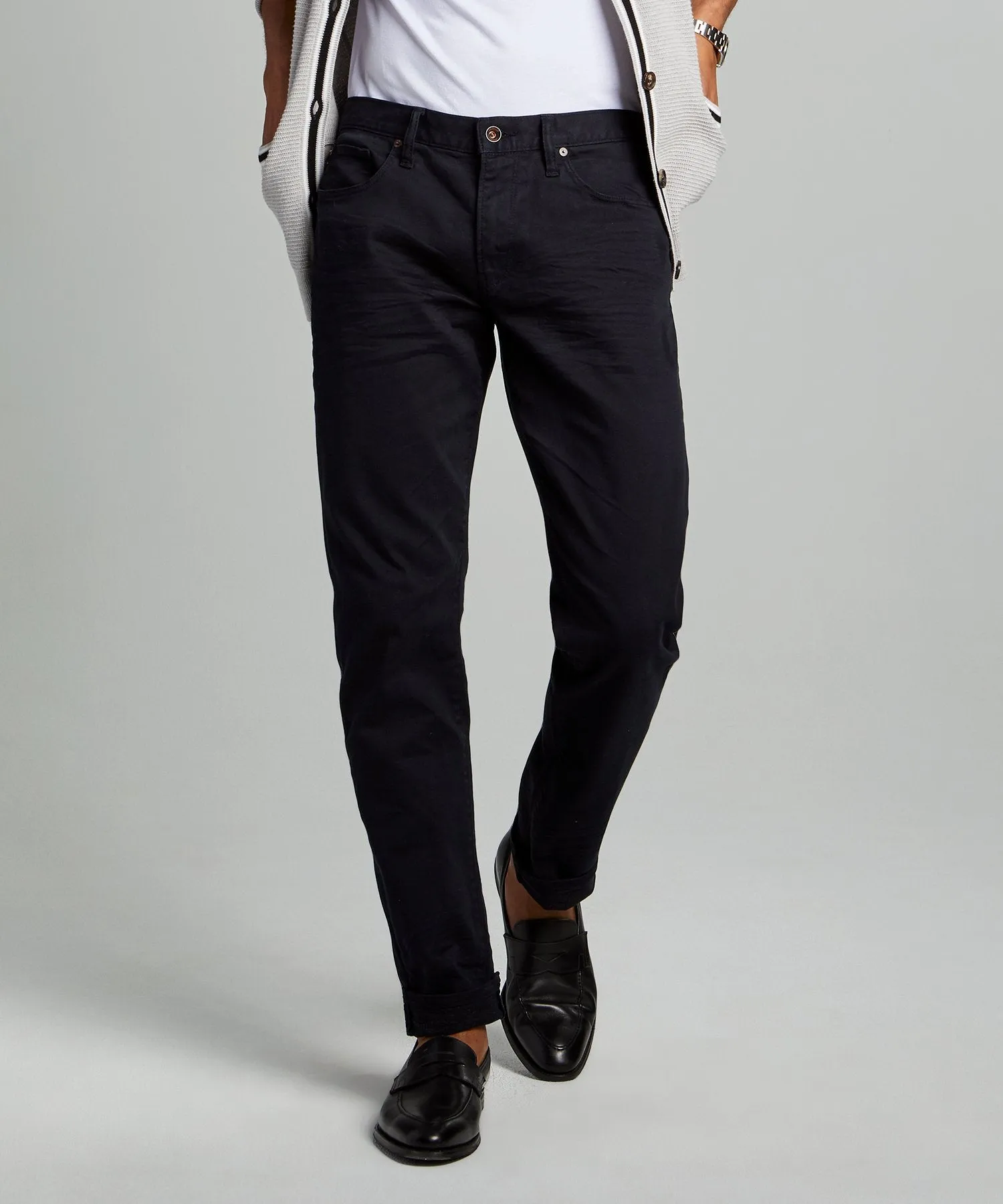 Slim Fit 5-Pocket Garment-Dyed Stretch Twill in Nightwatch