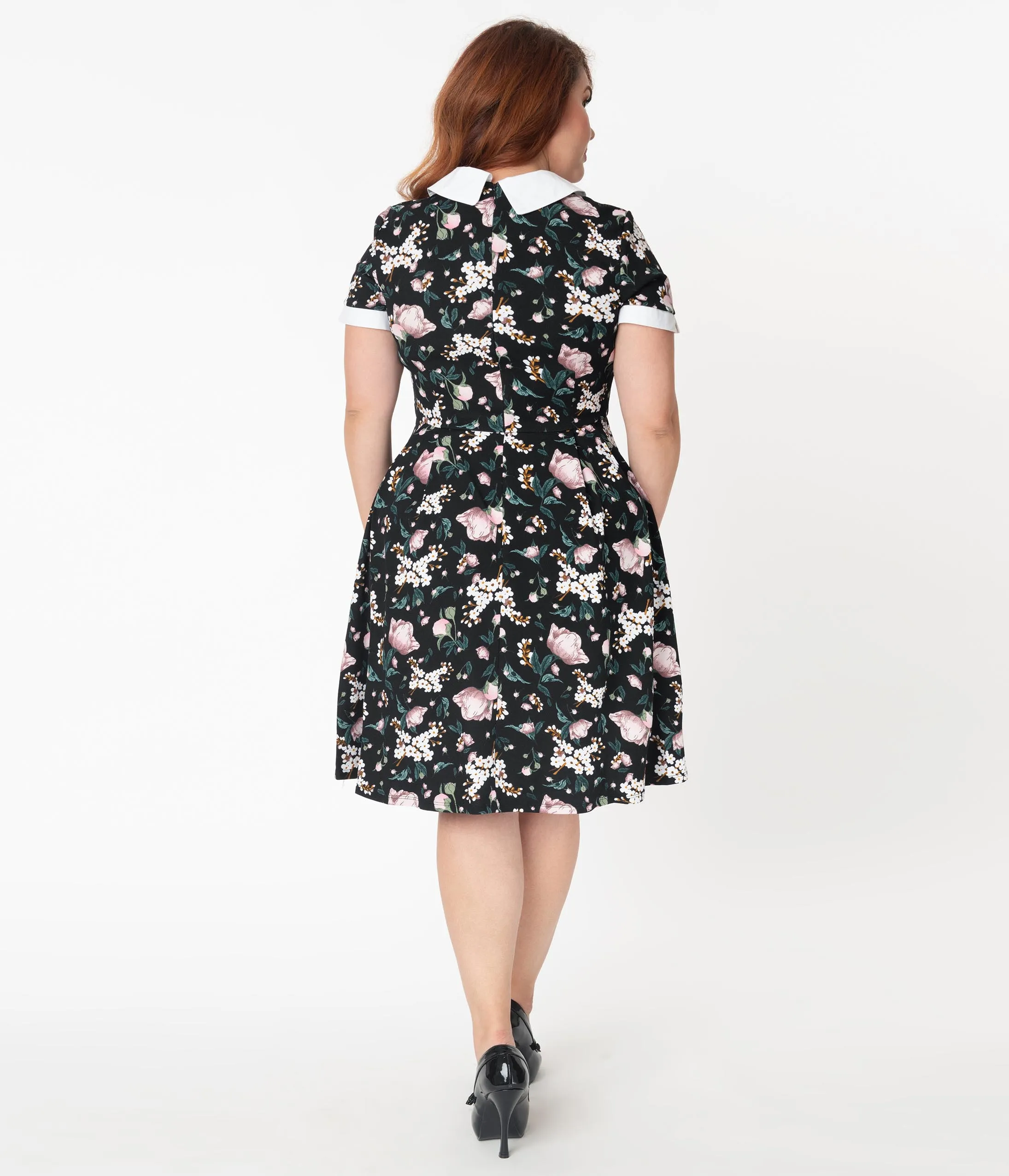 Smak Parlour Plus Size Black Floral Babe Revolution Swing Dress