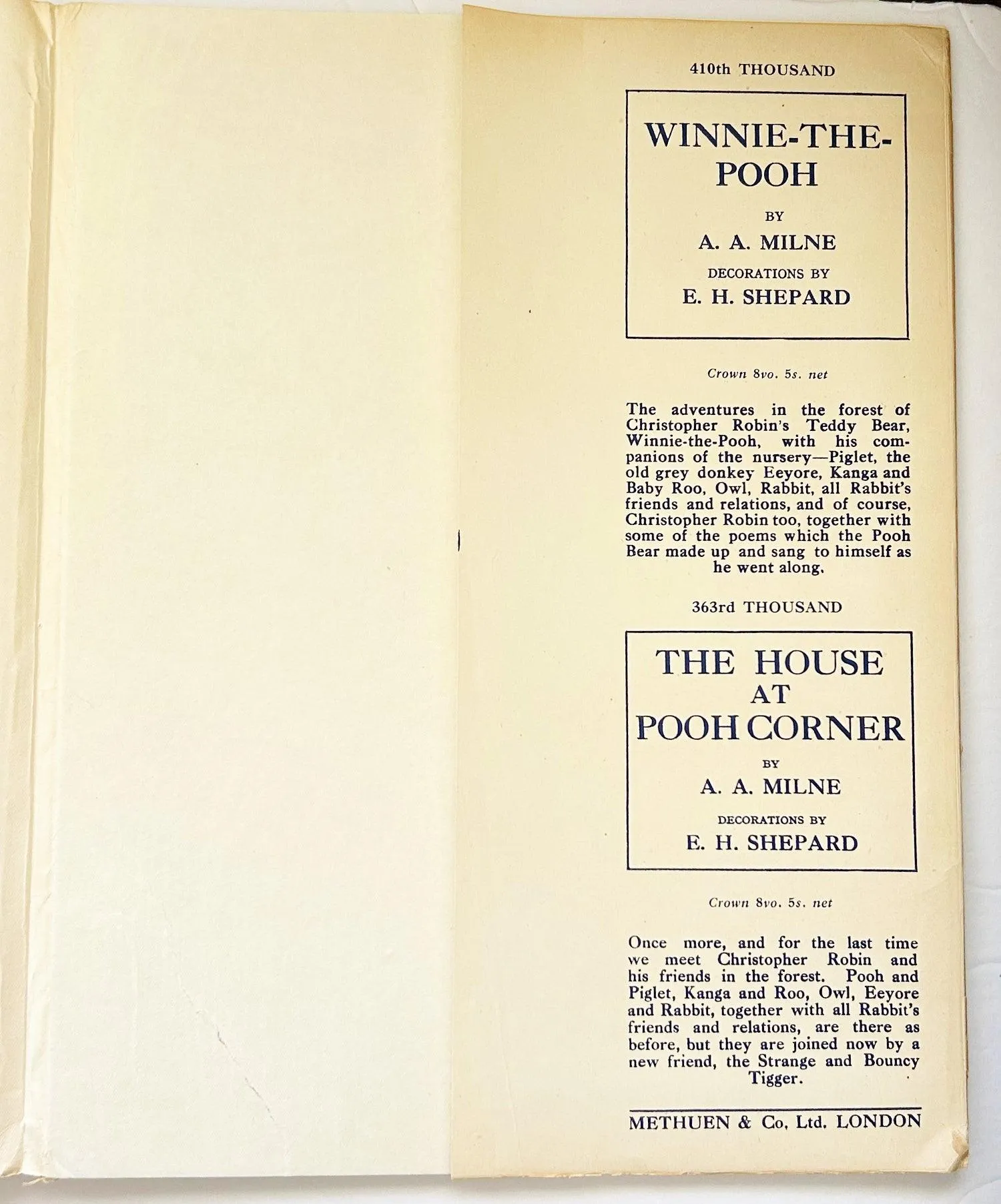 Songs from “When We Were Very Young” by A.A. Milne (1947) Music Book