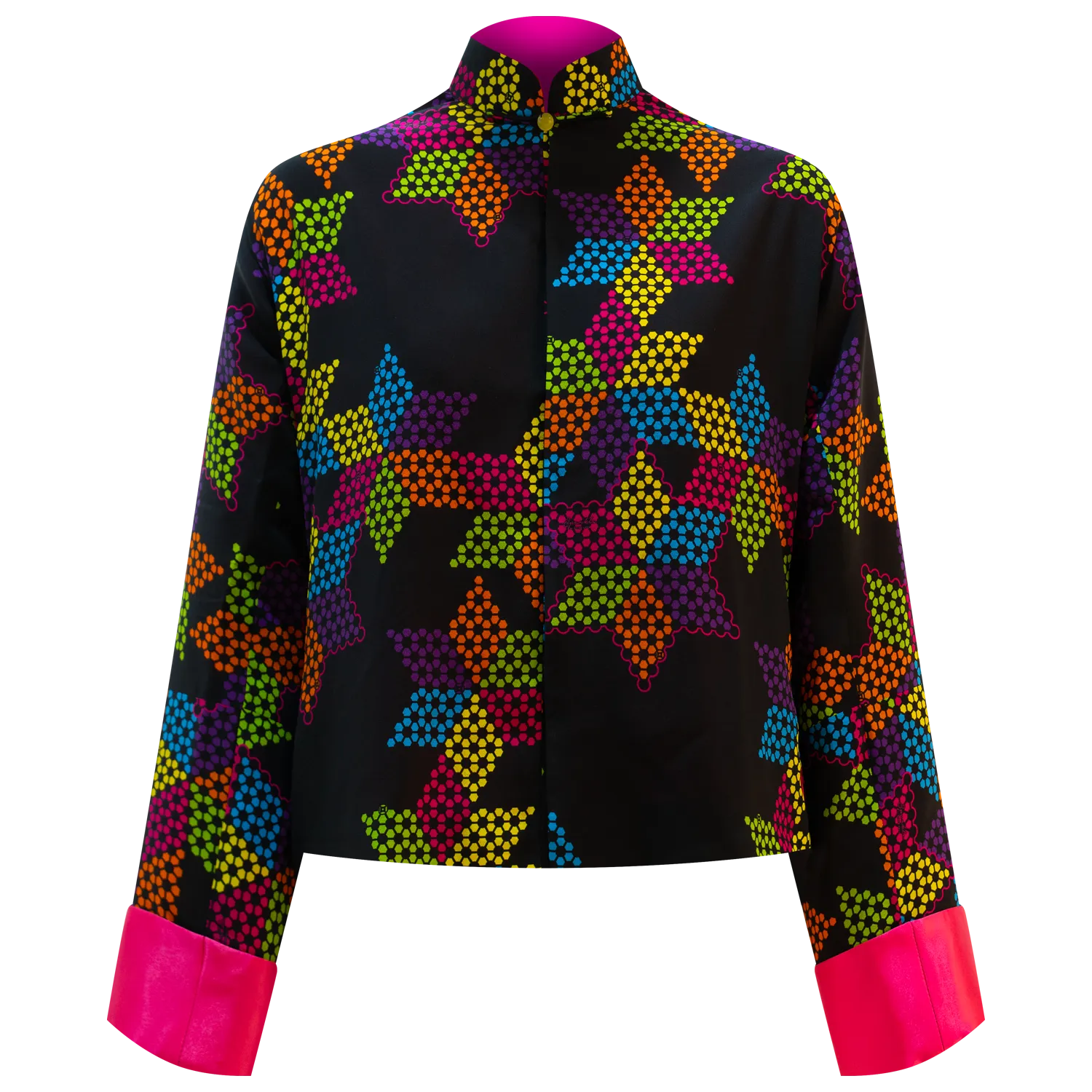 SPARKLE BY KAREN CHAN x  HK Heritage Museum【CHINESE CHECKERS】100% Silk Mini Tang Jacket / Mini Kung Fu Jacket (我們的兒時玩意) (波子棋)