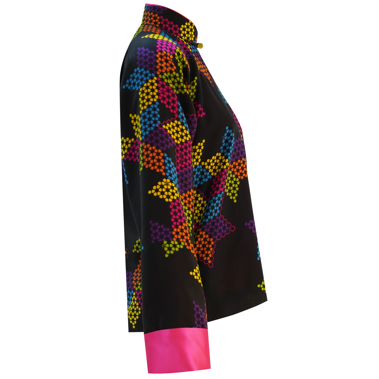 SPARKLE BY KAREN CHAN x  HK Heritage Museum【CHINESE CHECKERS】100% Silk Mini Tang Jacket / Mini Kung Fu Jacket (我們的兒時玩意) (波子棋)