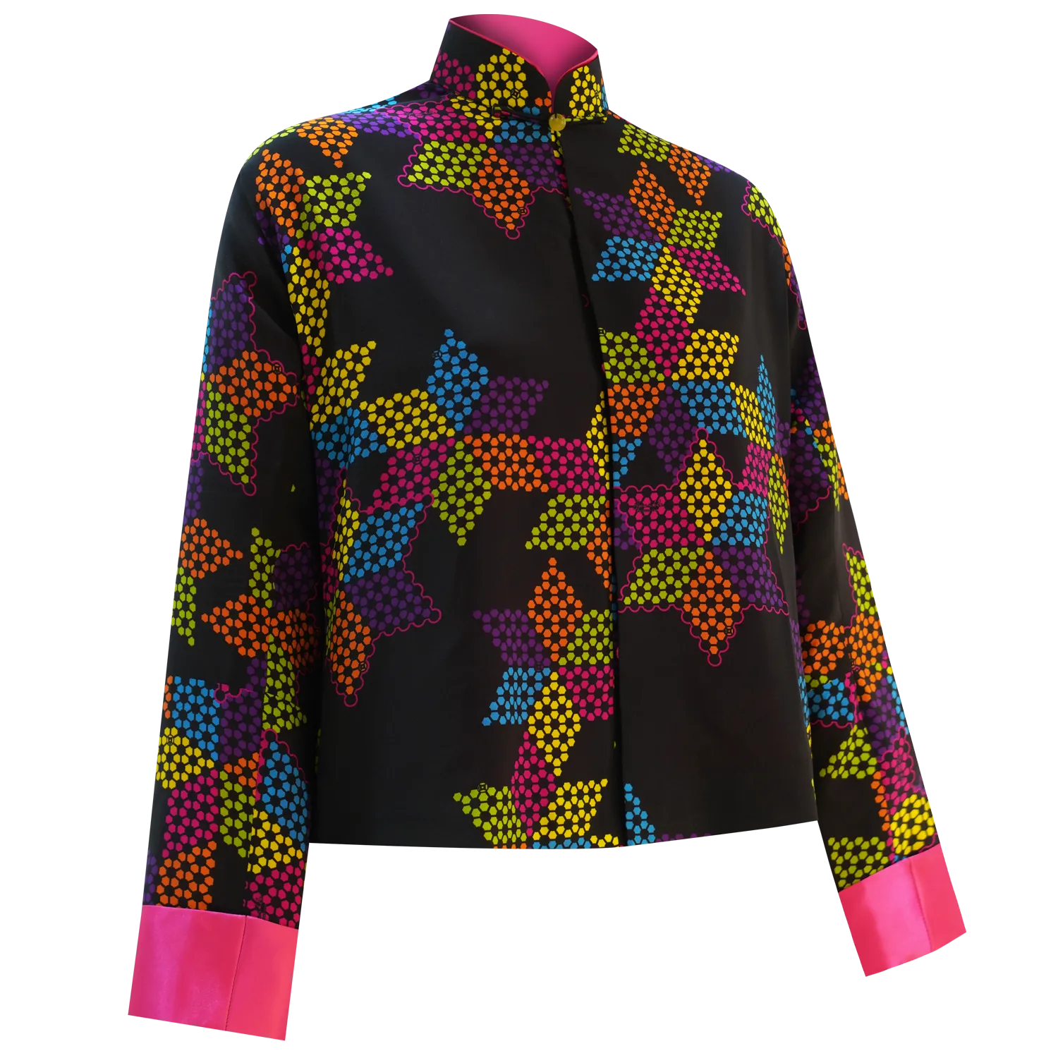 SPARKLE BY KAREN CHAN x  HK Heritage Museum【CHINESE CHECKERS】100% Silk Mini Tang Jacket / Mini Kung Fu Jacket (我們的兒時玩意) (波子棋)