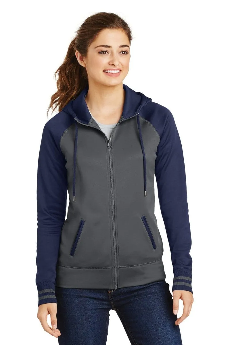 Sport-Tek LST236: Ladies Sport-Wick Varsity Fleece Full-Zip Hooded Jacket