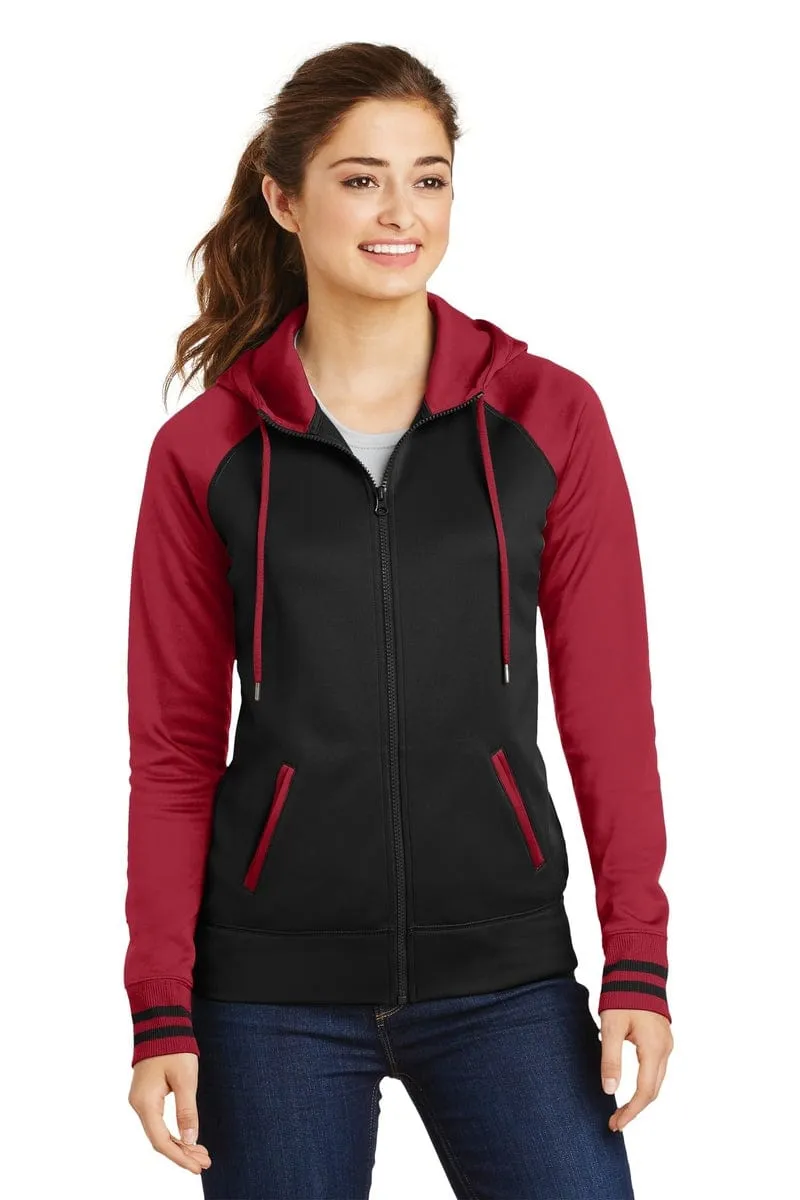 Sport-Tek LST236: Ladies Sport-Wick Varsity Fleece Full-Zip Hooded Jacket