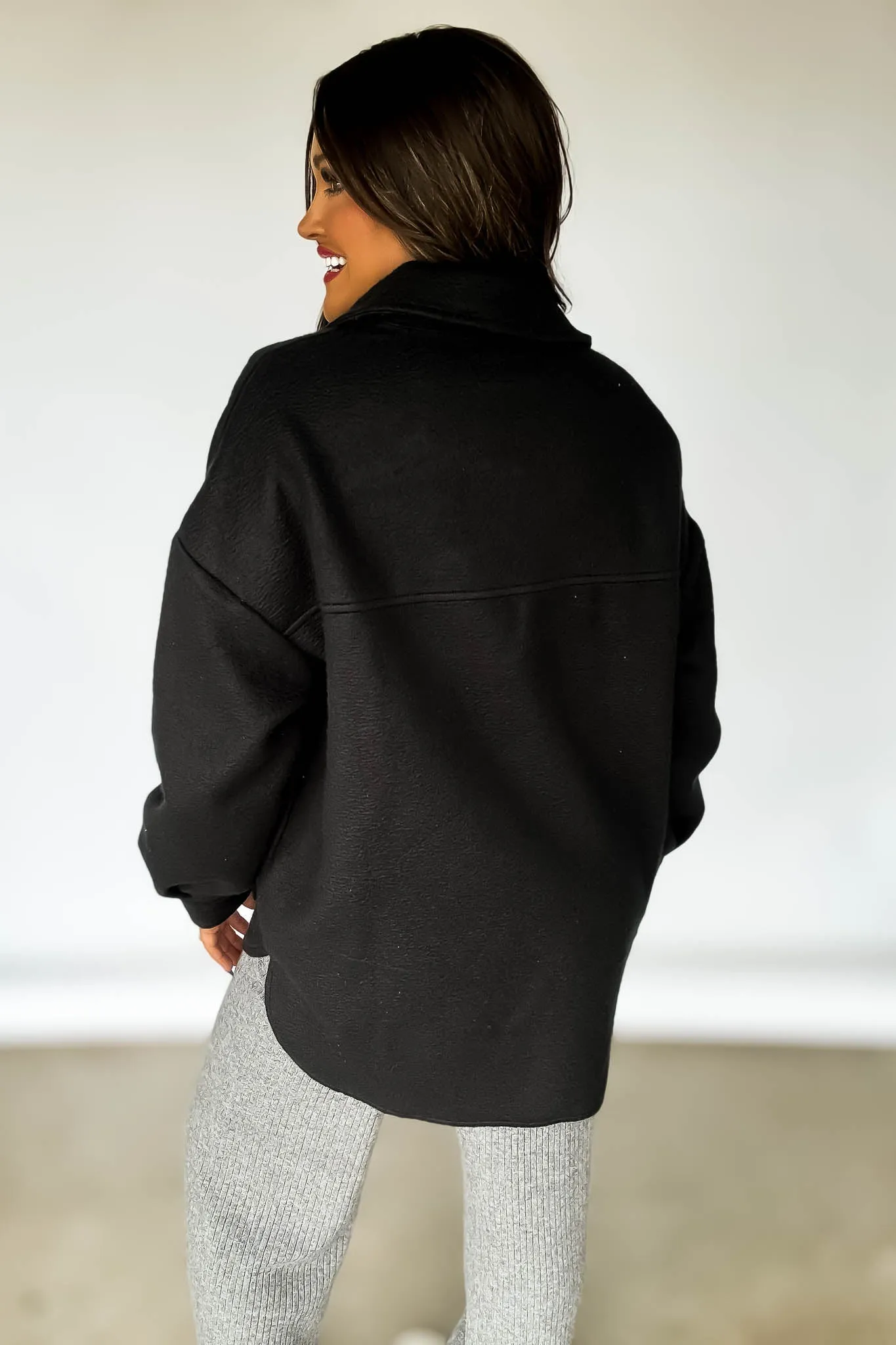 Super Soft Oversized Black Shacket