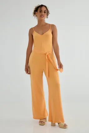 The Airy Jumpsuit: Tank - Flow Cupro - Tangerine