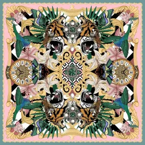 The Baroque Tiger Silk Scarf | Wool/Silk | 130x130cm