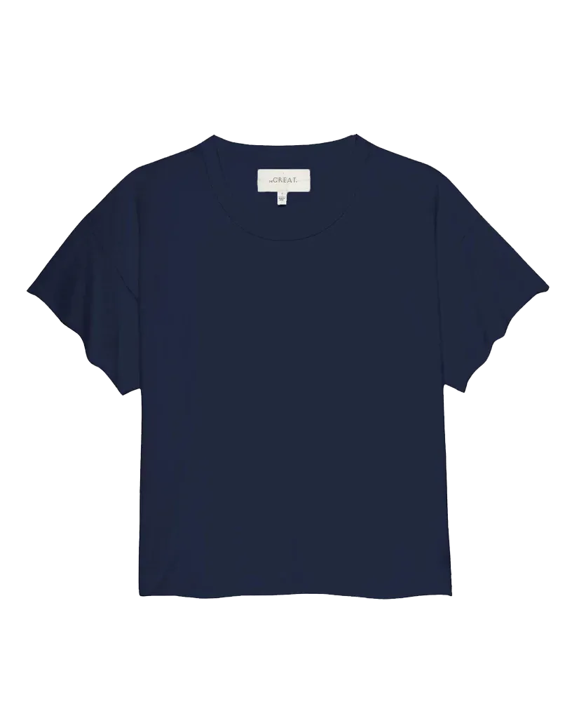 The Crop Tee. Solid -- True Navy